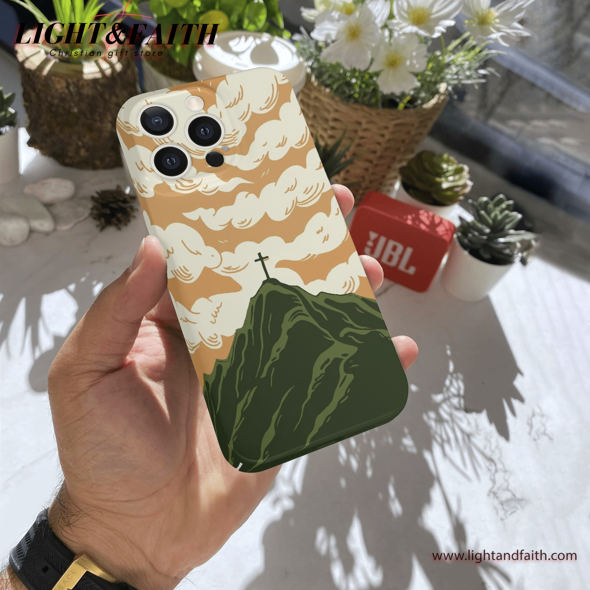 Cross on the Mountain Phone Case, Christian Phone Case, Bible Verse Phone Case, Religious Gift, PCLAF39